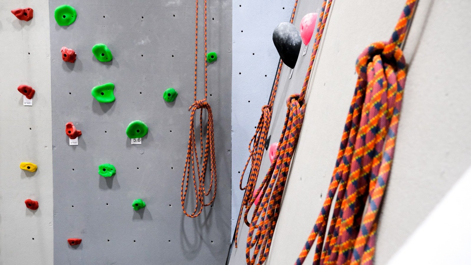 Climbing wall with gear and holds