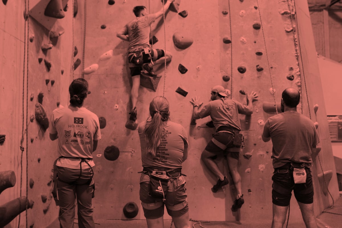 Pic of staff belay/top-roping